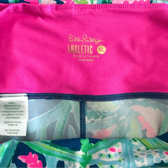 Lilly Pulitzer Weekender Luxletic Crop Leggings Tropical Bright Colors Size XL - Picture 6 of 14